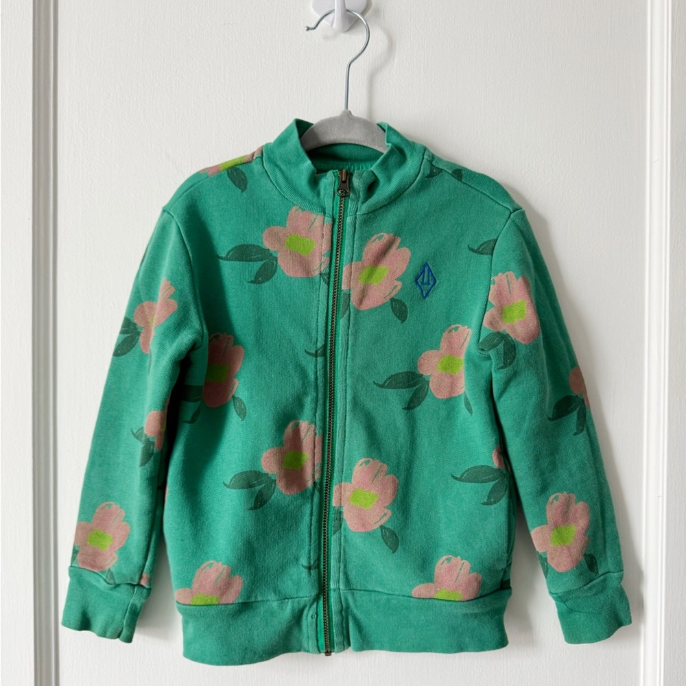 The Animals Observatory Floral Zip-Up Sweatshirt
